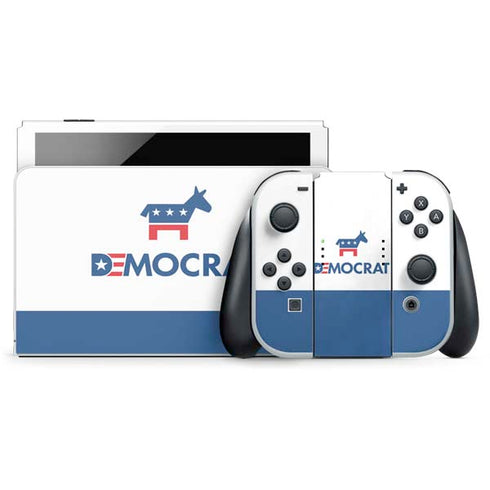 Democrat Blue And Red Nintendo Switch OLED (2021) Skin